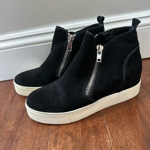 Black Suede High-Top Steve Madden Sneakers with Zipper